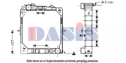 Радиатор, охлаждение двигателя AKS DASIS 130570N