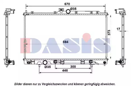 Радиатор, охлаждение двигателя AKS DASIS 140068N