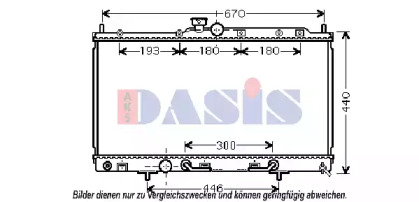 Радиатор, охлаждение двигателя AKS DASIS 140096N