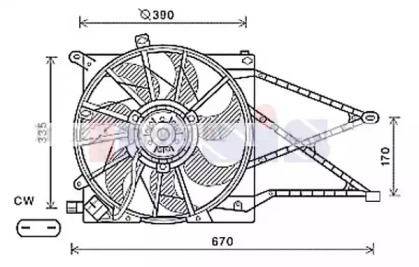 Вентилятор, охлаждение двигателя AKS DASIS 158119N