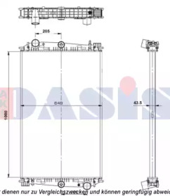 Радиатор, охлаждение двигателя AKS DASIS 290016S