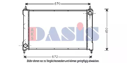 Радиатор, охлаждение двигателя AKS DASIS 370024N