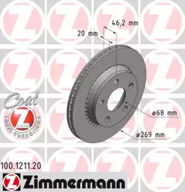 Тормозной диск ZIMMERMANN 100.1211.20