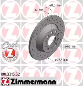 Тормозной диск ZIMMERMANN 100.3315.52