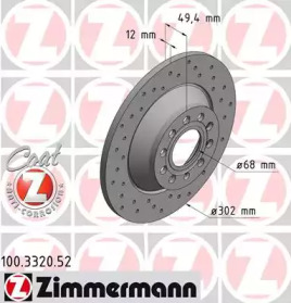 Тормозной диск ZIMMERMANN 100.3320.52