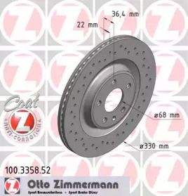 Тормозной диск ZIMMERMANN 100.3358.52