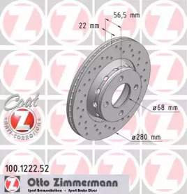 Тормозной диск ZIMMERMANN 100.1222.52