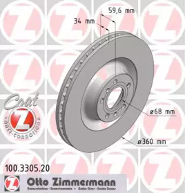 Тормозной диск ZIMMERMANN 100.3305.20