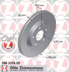 Тормозной диск ZIMMERMANN 100.3316.20