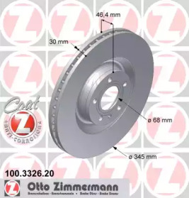 Тормозной диск ZIMMERMANN 100.3326.20