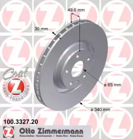 Тормозной диск ZIMMERMANN 100.3327.20