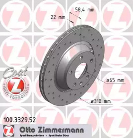 Тормозной диск ZIMMERMANN 100.3329.52