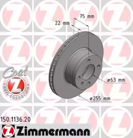 Тормозной диск ZIMMERMANN 150.1136.20