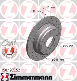 Тормозной диск ZIMMERMANN 150.1285.52