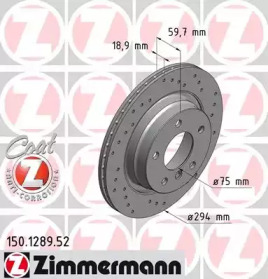 Тормозной диск ZIMMERMANN 150.1289.52