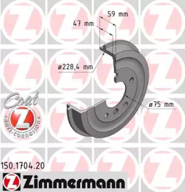 Тормозный барабан ZIMMERMANN 150.1704.20