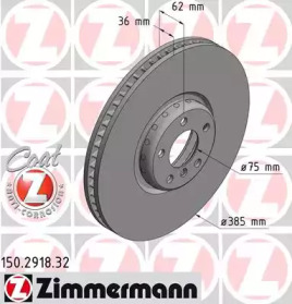 Тормозной диск ZIMMERMANN 150.2918.32