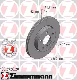 Тормозной диск ZIMMERMANN 150.2926.20