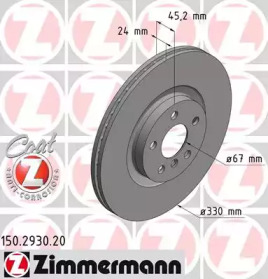 Тормозной диск ZIMMERMANN 150.2930.20