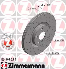 Тормозной диск ZIMMERMANN 150.2930.52