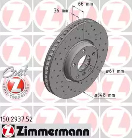 Тормозной диск ZIMMERMANN 150.2937.52