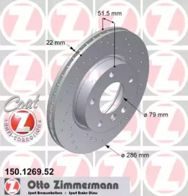 Тормозной диск ZIMMERMANN 150.1269.52