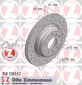 Тормозной диск ZIMMERMANN 150.1281.52