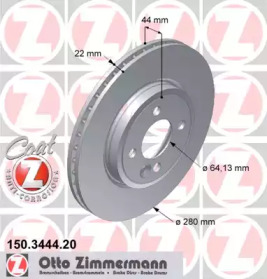 Тормозной диск ZIMMERMANN 150.3444.20