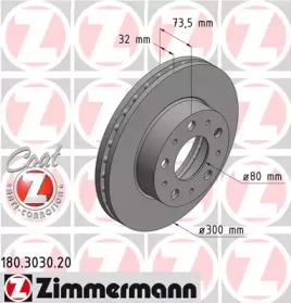 Тормозной диск ZIMMERMANN 180.3030.20