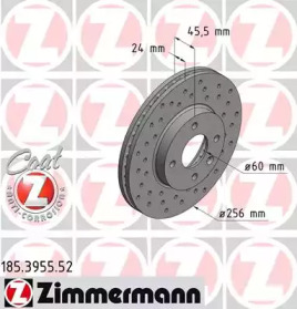 Тормозной диск ZIMMERMANN 185.3955.52