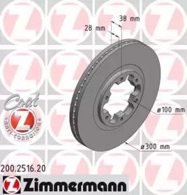 Тормозной диск ZIMMERMANN 200.2516.20