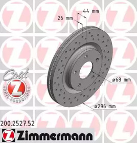 Тормозной диск ZIMMERMANN 200.2527.52