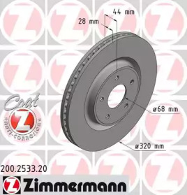 Тормозной диск ZIMMERMANN 200.2533.20