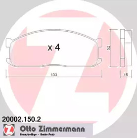 Комплект тормозных колодок ZIMMERMANN 20002.150.2