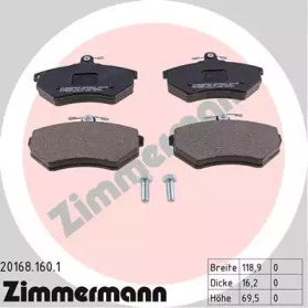 Комплект тормозных колодок ZIMMERMANN 20168.160.1