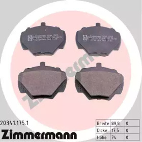 Комплект тормозных колодок ZIMMERMANN 20341.175.1