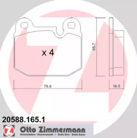 Комплект тормозных колодок ZIMMERMANN 20588.165.1