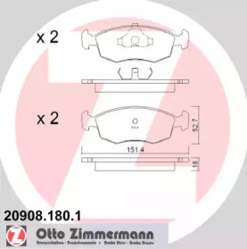 Комплект тормозных колодок ZIMMERMANN 20908.180.1