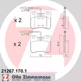 Комплект тормозных колодок ZIMMERMANN 21267.170.1