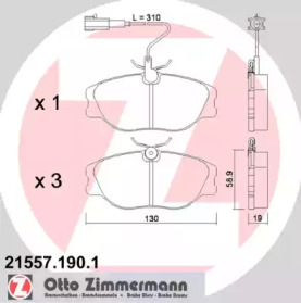 Комплект тормозных колодок ZIMMERMANN 21557.190.1