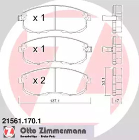 Комплект тормозных колодок ZIMMERMANN 21561.170.1