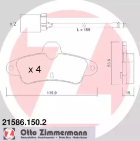 Комплект тормозных колодок ZIMMERMANN 21586.150.2