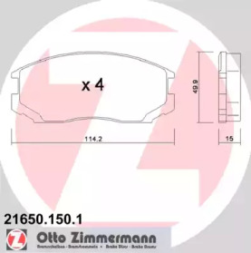 Комплект тормозных колодок ZIMMERMANN 21650.150.1