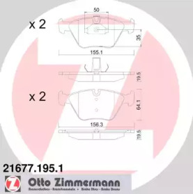 Комплект тормозных колодок ZIMMERMANN 21677.195.1