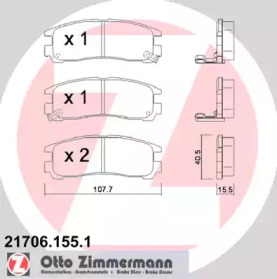 Комплект тормозных колодок ZIMMERMANN 21706.155.1