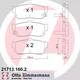 Комплект тормозных колодок ZIMMERMANN 21713.160.2