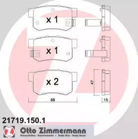 Комплект тормозных колодок ZIMMERMANN 21719.150.1