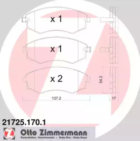 Комплект тормозных колодок ZIMMERMANN 21725.170.1