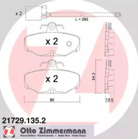 Комплект тормозных колодок ZIMMERMANN 21729.135.2