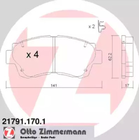 Комплект тормозных колодок ZIMMERMANN 21791.170.1